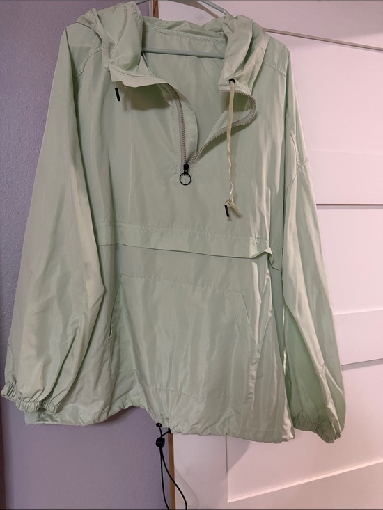 Chic Soul Jackets & Blazers - Chic Soul Pale Mint Hooded Anorak Pullover